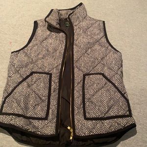 Jcrew xs black and white herringbone vest